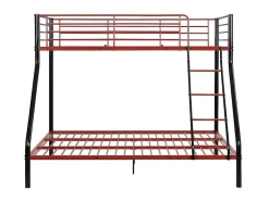 Stapelbed Elevatio Iv - 90 En 140 X 190 Cm - Staal - Zwart En Rood + Matras