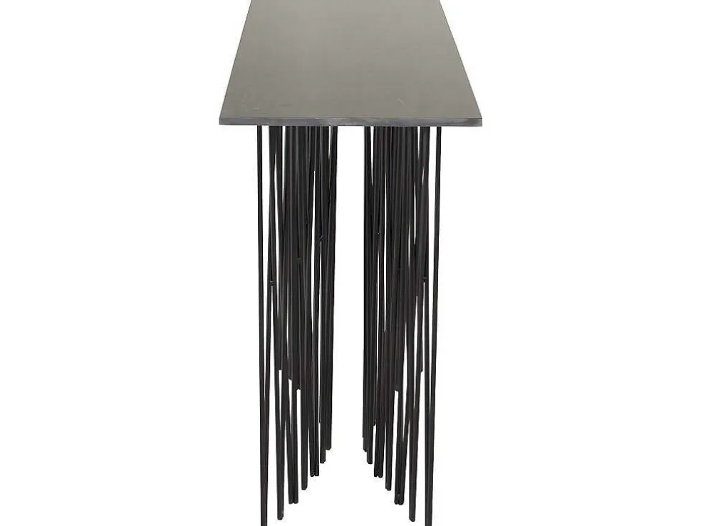 Stone Sidetable 37X130 Cm Glas Zwart Marmor Decor.