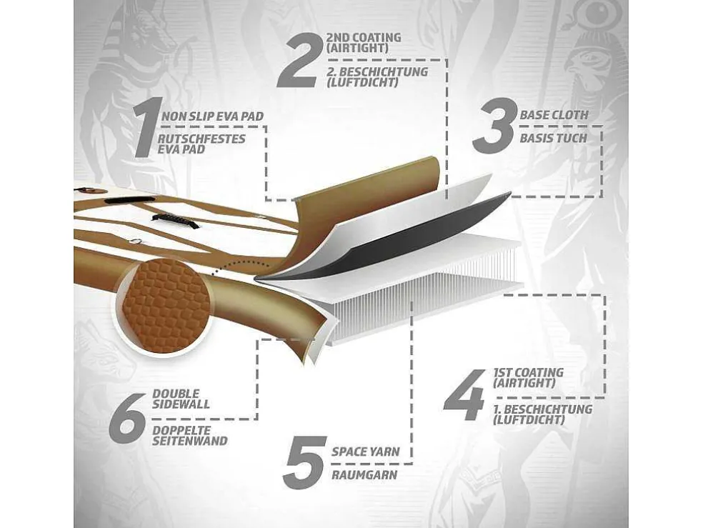 Sup Board Gold Ra 366 Cm - Goud - Incl. Accessoires