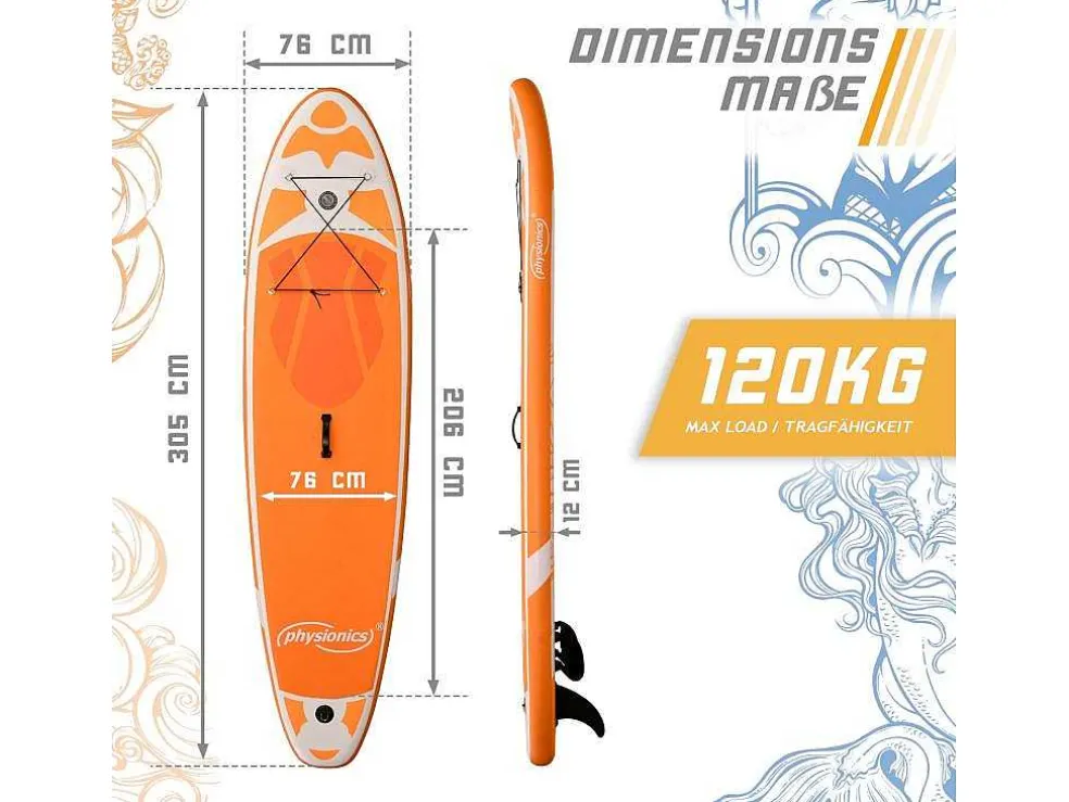 Sup Board Kraken 305 Cm - Oranje - Incl. Accessoires