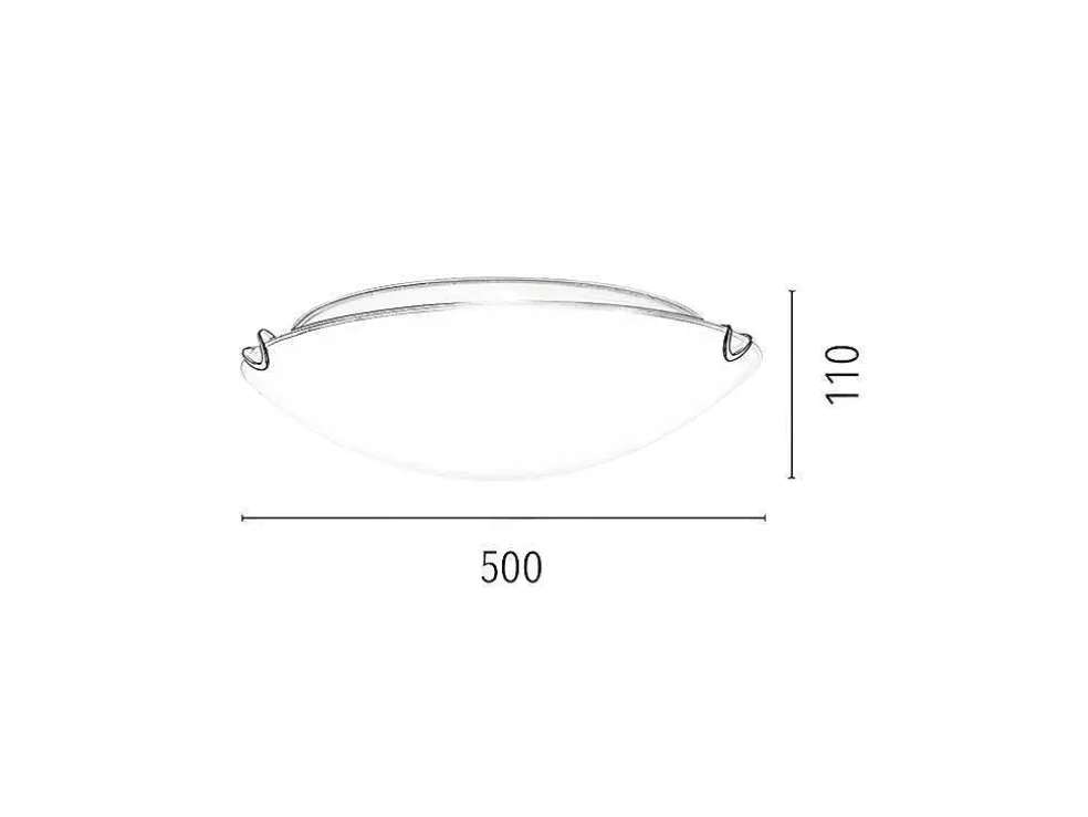 Sydney Plafondlamp, Chroom, Wit, 50X50X11 Cm, Epikasa