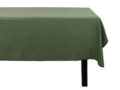 Tafellaken Van Katoen En Linnen Met Zwarte Rand - 170 X 250 Cm - Kaki - Borina