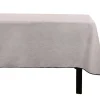 Tafellaken Van Katoen En Linnen Met Zwarte Rand - 170 X 300 Cm - Taupegrijs - Borina