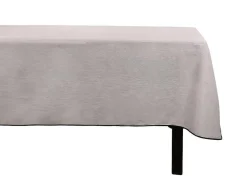 Tafellaken Van Katoen En Linnen Met Zwarte Rand - 170 X 300 Cm - Taupegrijs - Borina