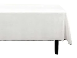 Tafellaken Van Katoen En Linnen Met Zwarte Rand - 170 X 250 Cm - Gebroken Wit - Borina