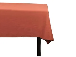 Tafellaken Van Katoen En Linnen Met Zwarte Rand - 170 X 250 Cm - Terracotta - Borina