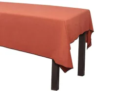 Tafellaken Van Katoen En Linnen Met Zwarte Rand - 170 X 170 Cm - Terracotta - Borina