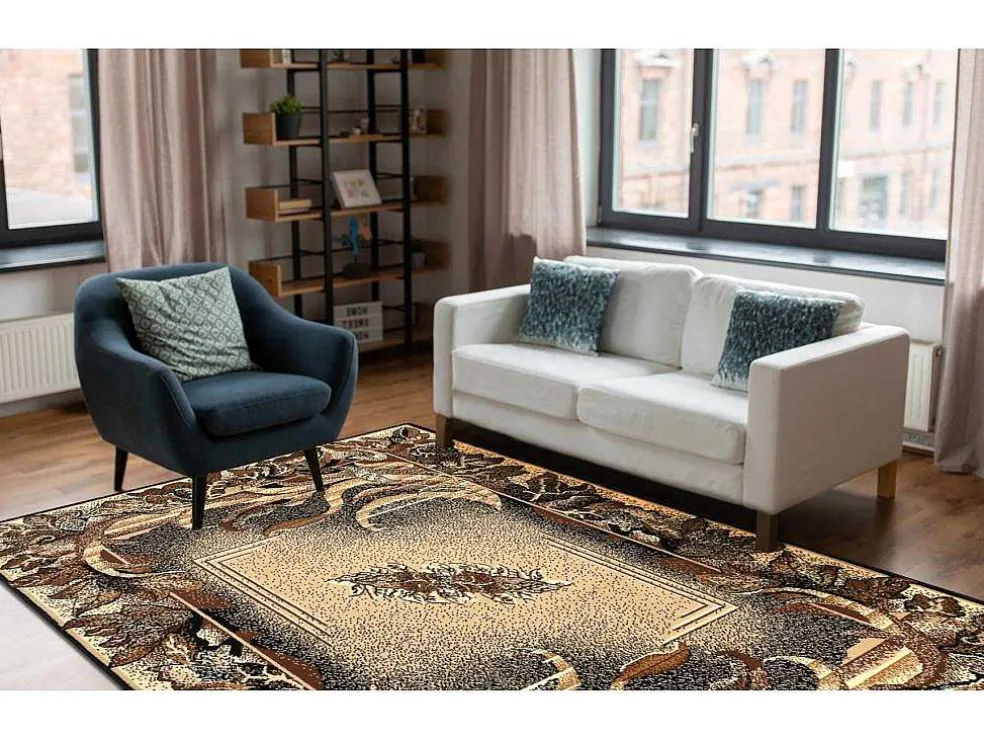 Tapijt Bcf Morad Lisc Bladeren Agawa Klassiek - Beige 140X200 Cm