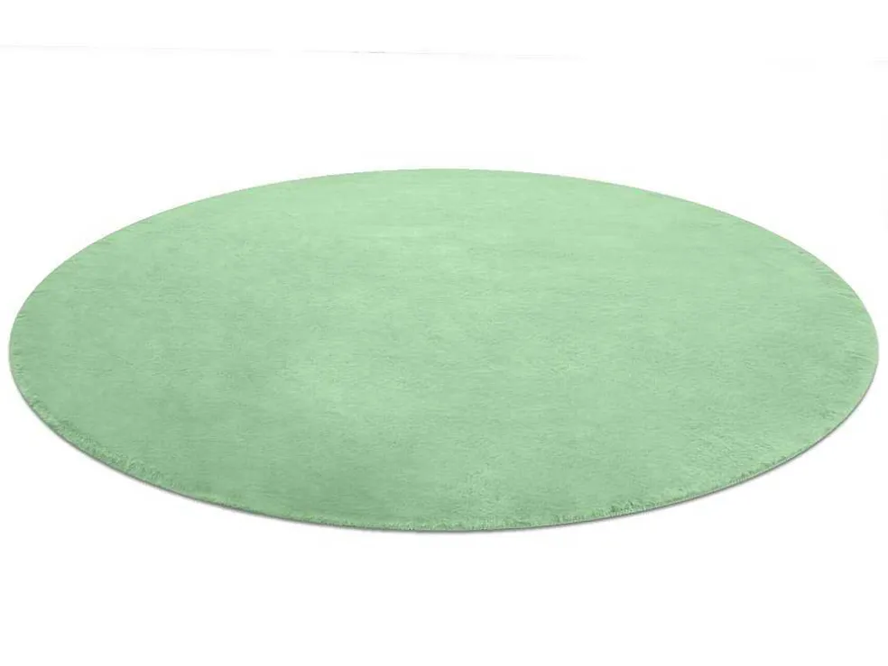 Tapijt Bunny Rond Groen Imitatie Konijnenvacht Cercle 80 Cm