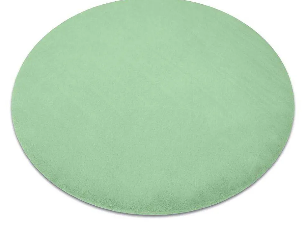 Tapijt Bunny Rond Groen Imitatie Konijnenvacht Cercle 80 Cm