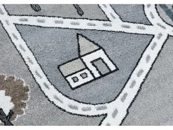Tapijt Fun Strade Voor Kinderen, Straat, Stad Van Grijs 200X290 Cm