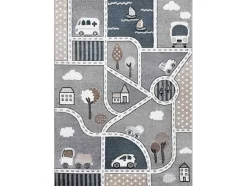 Tapijt Fun Strade Voor Kinderen, Straat, Stad Van Grijs 200X290 Cm