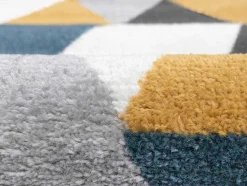 Tapijt Geometrisch Scandinavische Stijl Geomie - Polypropyleen - 120 X 170 Cm - Geel, Grijs En Blauw