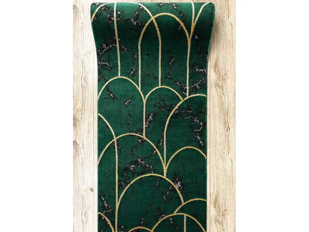 Tapijtloper Emerald Exclusief 1016 Glamour, Stijlvol Art Deco, Marmer 80X120 Cm