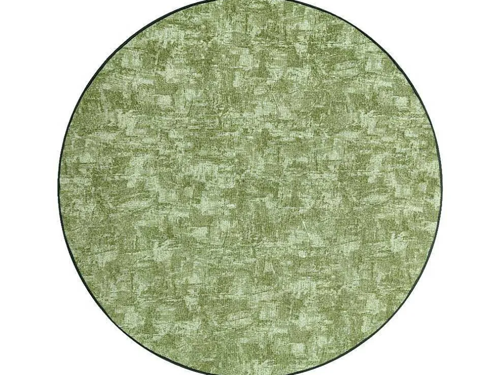 Tapijt Rond Solid Groen 20 Beton Cercle 170 Cm