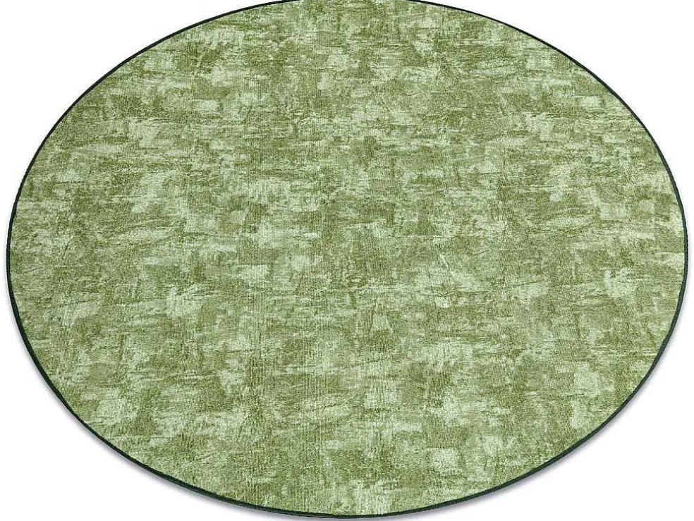 Tapijt Rond Solid Groen 20 Beton Cercle 170 Cm