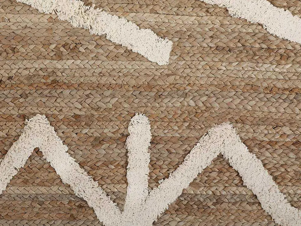 Tapijt Van Handgeweven Jute En Katoen - 160 X 230 Cm - Naturelkleurig En Wit - Garland