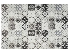 Tapijt Van Vinyl Met Vloertegelmotief Mosai - 120 X 180 Cm - Zwart En Wit
