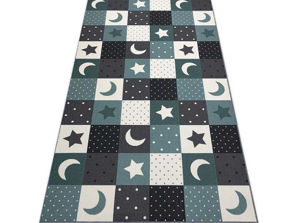 Tapijt Voor Kinderen Stars Sterren, Sterretje , Kinderen, Turkoois / 300X450 Cm