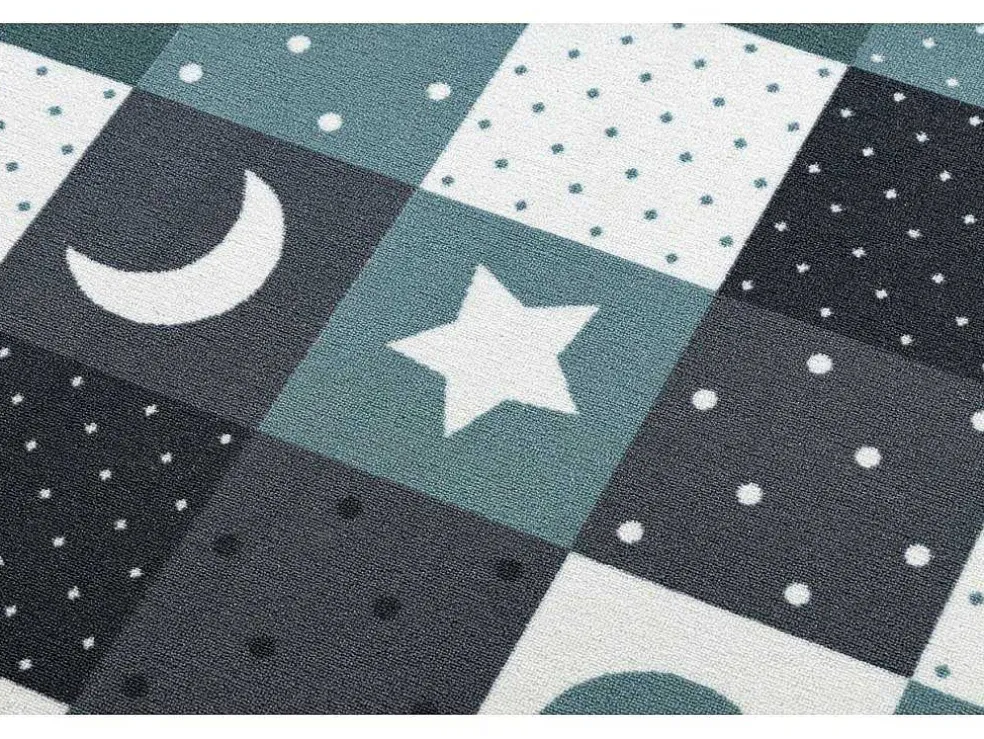Tapijt Voor Kinderen Stars Sterren, Sterretje , Kinderen, Turkoois / 300X450 Cm