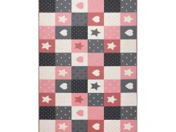Tapijt Voor Kinderen Stars Sterren, Sterretje , Rozekleuring / Grijs 100X300 Cm