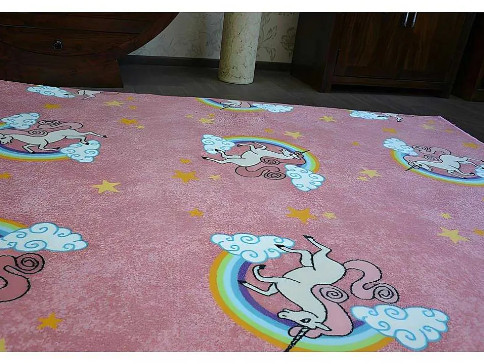 Tapijt Voor Kinderen Unicorn Rozekleuring Eenhoorn 250X350 Cm