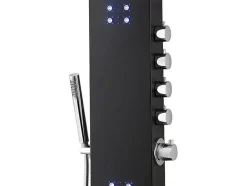 Thermostatische Douchekolom Met Massagestralen, Ledverlichting En Bluetooth - L20 X H165 Cm - Zwart - Chakra V