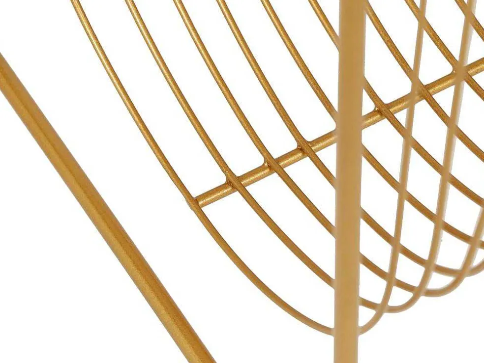 Tijdschrifthouder Met Draadstructuur - L36 X D23 X H33 Cm - Goudkleurig - Poliara