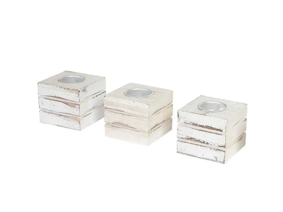 Tolve Theelichthouder (Set Van 3), Wit