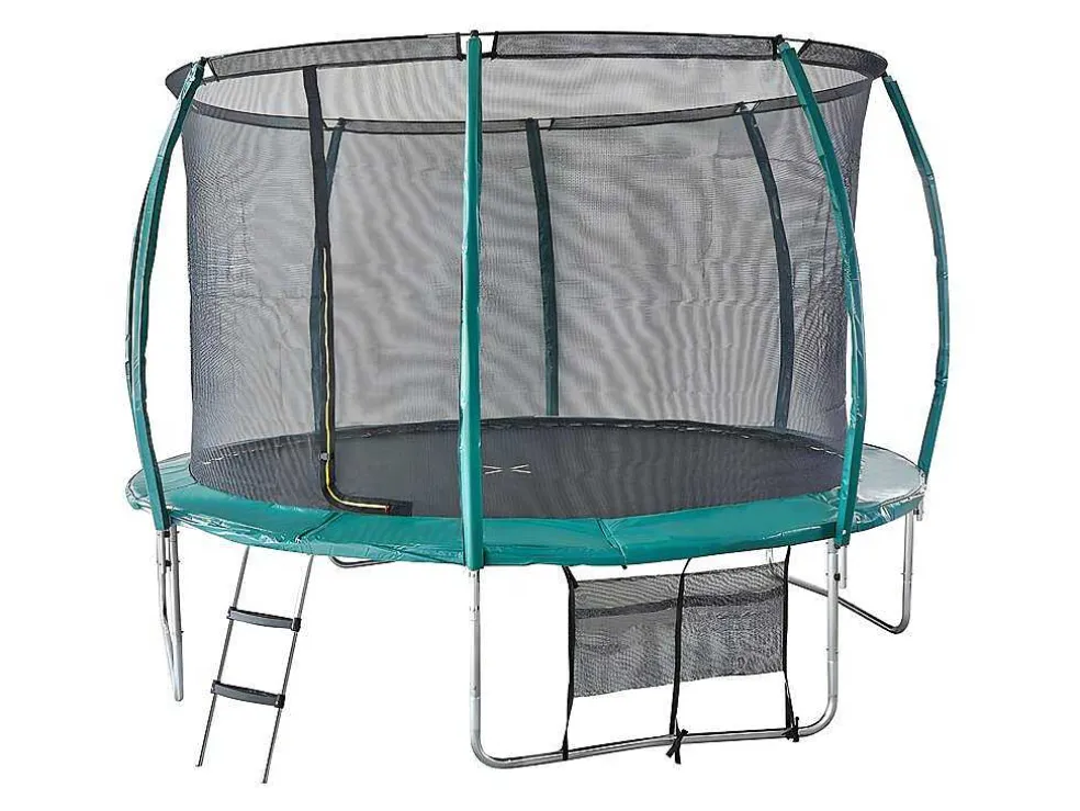 Trampoline Met Binnenbeschermingsnet, Ladder, Hoes En Verankeringsset - D.366 Cm - Wallaby