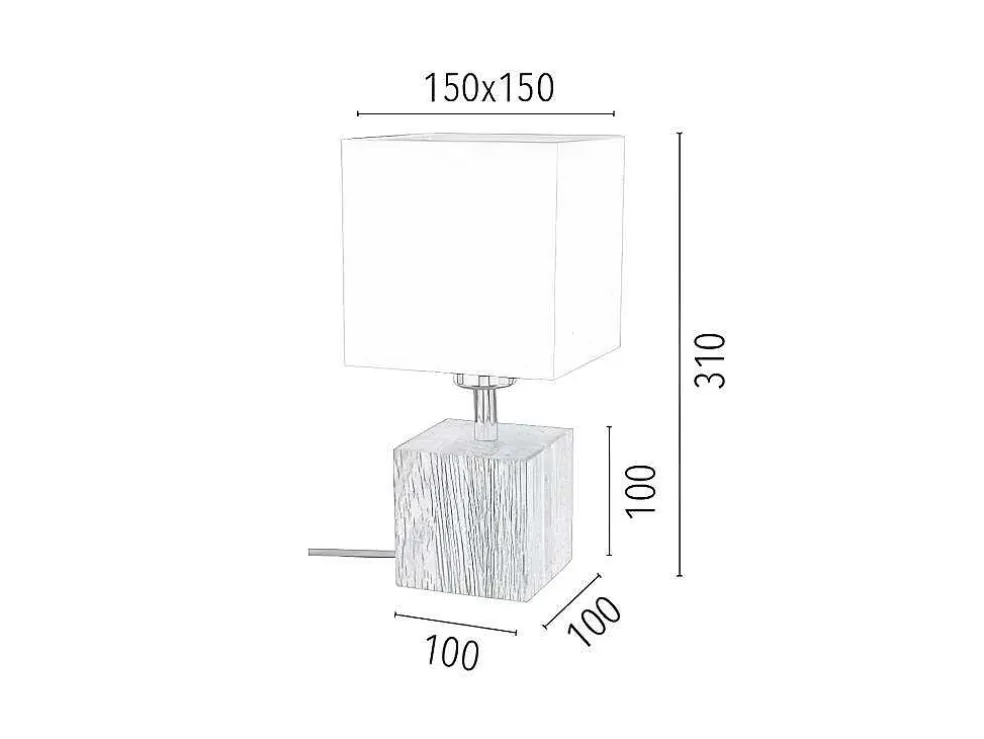 Trongo Tafellamp, Eik, Wit, Antraciet, 15X15X31 Cm, Epikasa
