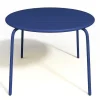 Tuineetset Mirmande: Tafel D.110 Cm Met 4 Opstapelbare Fauteuils - Metaal - Nachtblauw