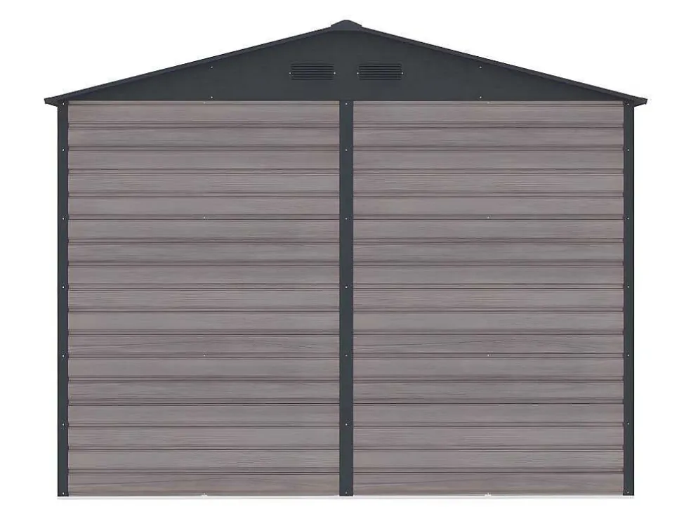 Tuinhuisje Van Gegalvaniseerd Staal Met Houteffect Adelmo - Grijs - 8,94 M