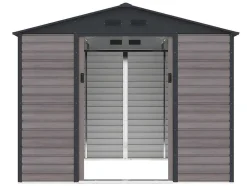 Tuinhuisje Van Gegalvaniseerd Staal Met Houteffect Adelmo - Grijs - 5,40 M