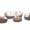 Tuin Loungeset Van Karamel Gevolchten Hars - Zitbank & 2 Fauteuils & Salontafel - Whiteheaven