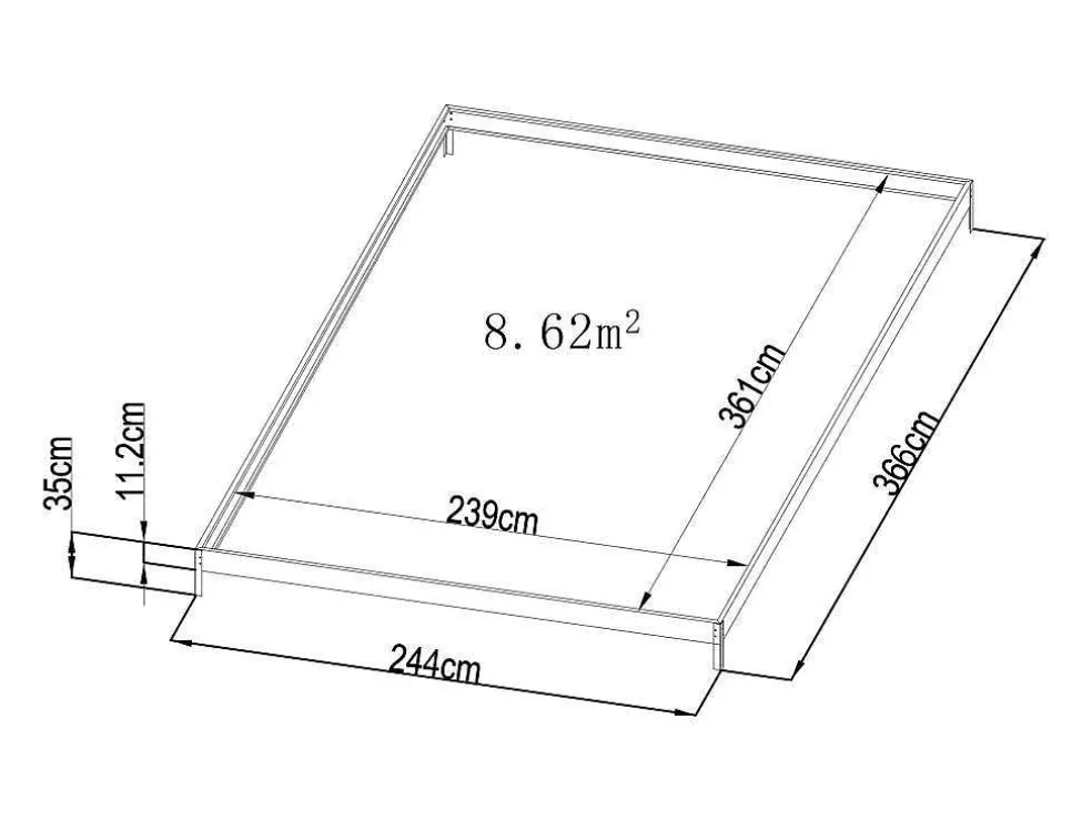 Tuinserre Van Polycarbonaat 9 M Corolle Ii - Aluminium