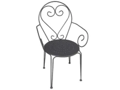 Tuinset Met Tafel En 4 Stoelen Van Metaal Met Smeedijzer Aspect - Antraciet - Guermantes