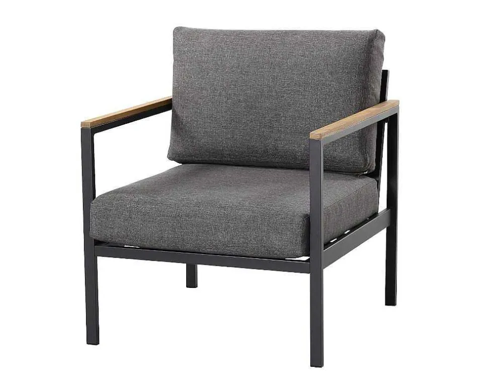 Tuinset Van Aluminium: Een Tweezitsbank, Twee Fauteuils En Een Salontafel Van Vairao Van Mylia