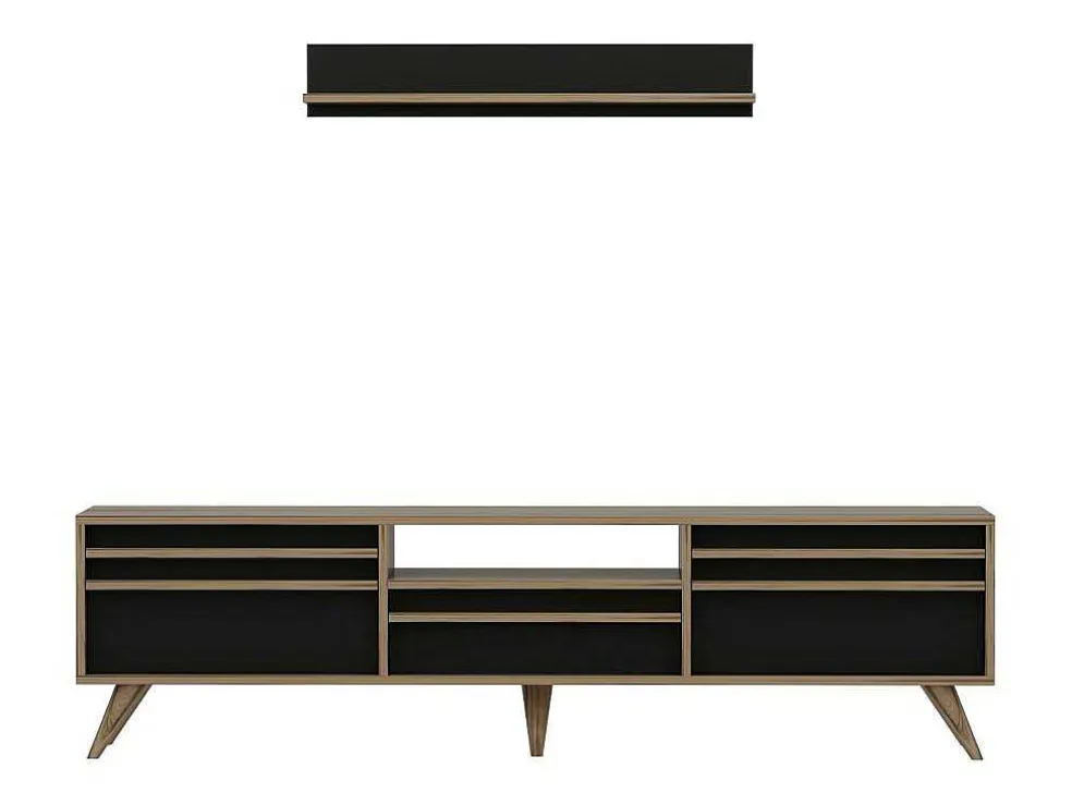 Tv-Meubel Hira - Zwart - 180X35X48 Cm - Epikasa