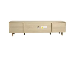 Tv-Meubel Van 160 Cm - 1 Deur, 2 Laden En 4 Vakken - Naturel
