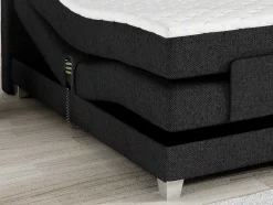 Tweepersoons Boxspring Met Elektrische Bedbodem + Matras En Dekmatras Castel Van Palacio - 2X80X200 Cm - Antraciet