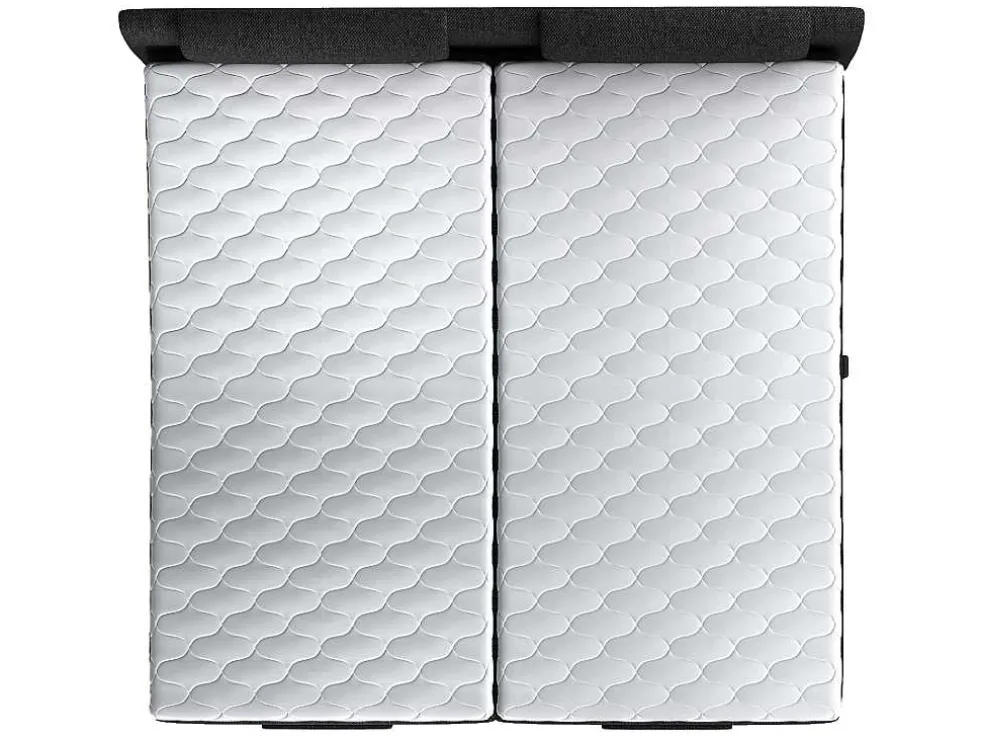 Tweepersoons Boxspring Met Elektrische Bedbodem + Matras En Dekmatras Castel Van Palacio - 2X90X200Cm - Antraciet