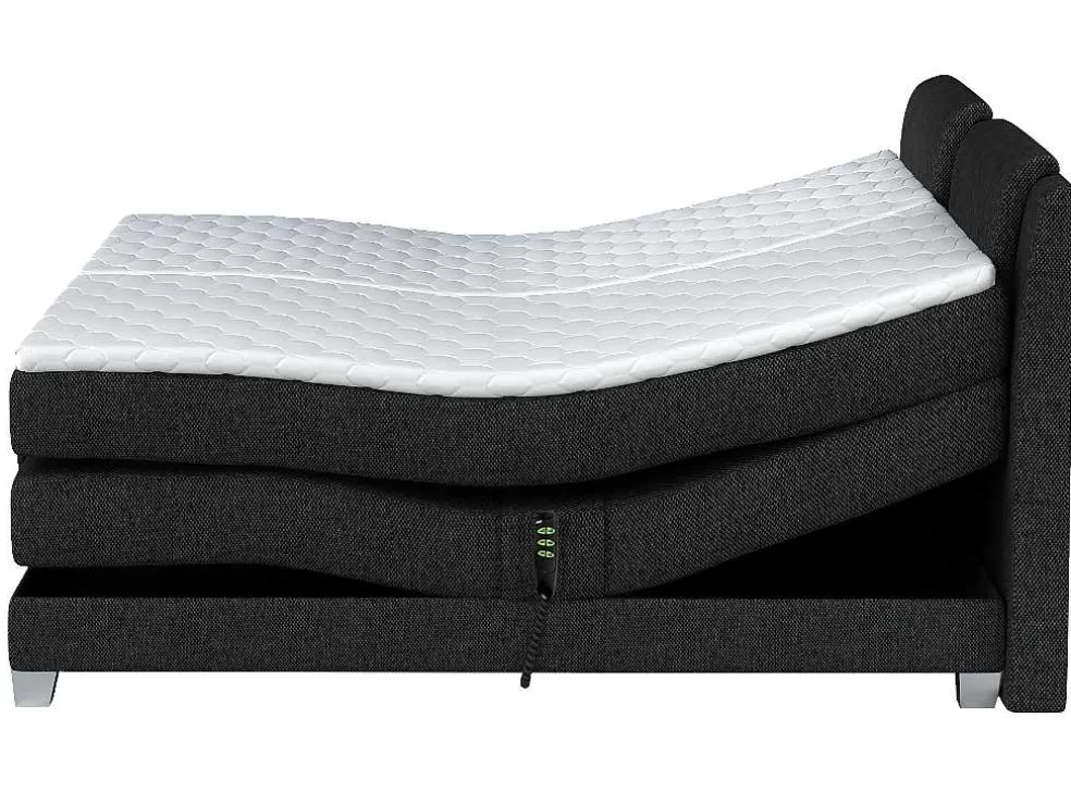 Tweepersoons Boxspring Met Elektrische Bedbodem + Matras En Dekmatras Castel Van Palacio - 2X90X200Cm - Antraciet