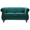 Tweezits-Chesterfield-Bank Van Smaragdgroen Velours Trumbo