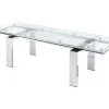 Uitschuifbare Eettafel Lubana - Gehard Glas En Metaal - 8 Tot 10 Personen