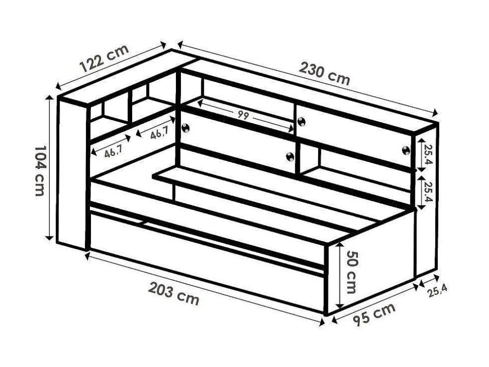 Uitschuifbed Met Slaaplade - Wit En Grijs + Bedbodem + Matras - Losiana