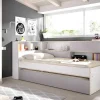Uitschuifbed Met Slaaplade - 90 X 200 En 90 X 190 Cm - Wit En Grijs - Losiana