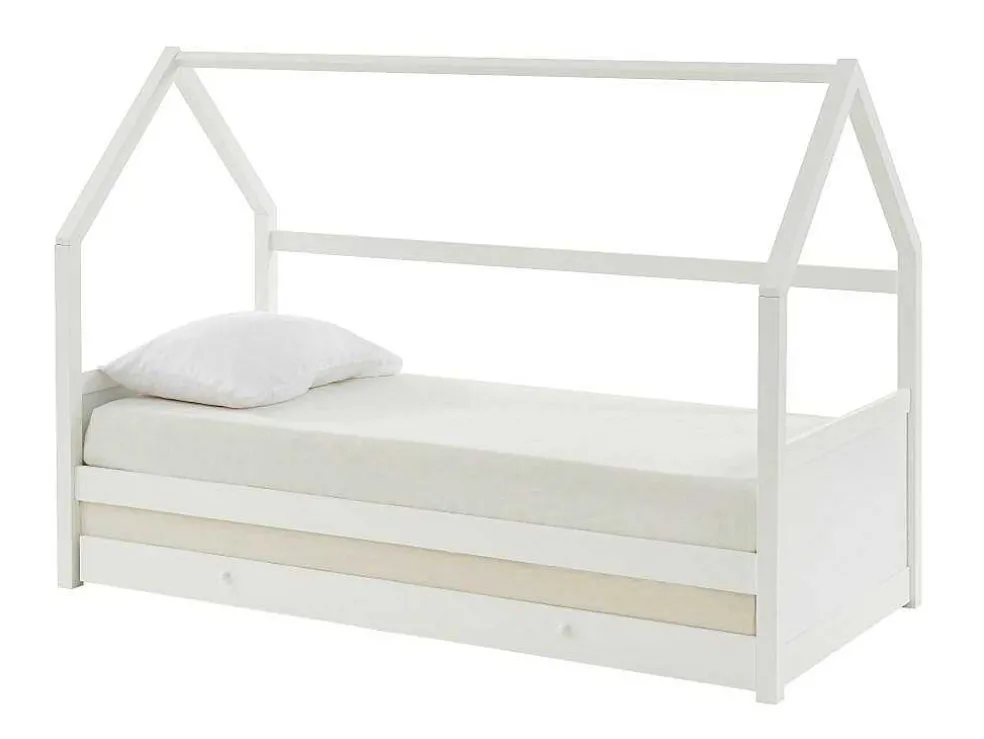 Uitschuifbed 2 X 90 X 190 Cm - Grenen - Wit + Matras - Hurra