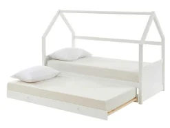 Uitschuifbed 2 X 90 X 190 Cm - Grenen - Wit + Matras - Hurra