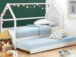 Uitschuifbed 2 X 90 X 190 Cm - Grenen - Wit + Matras - Hurra